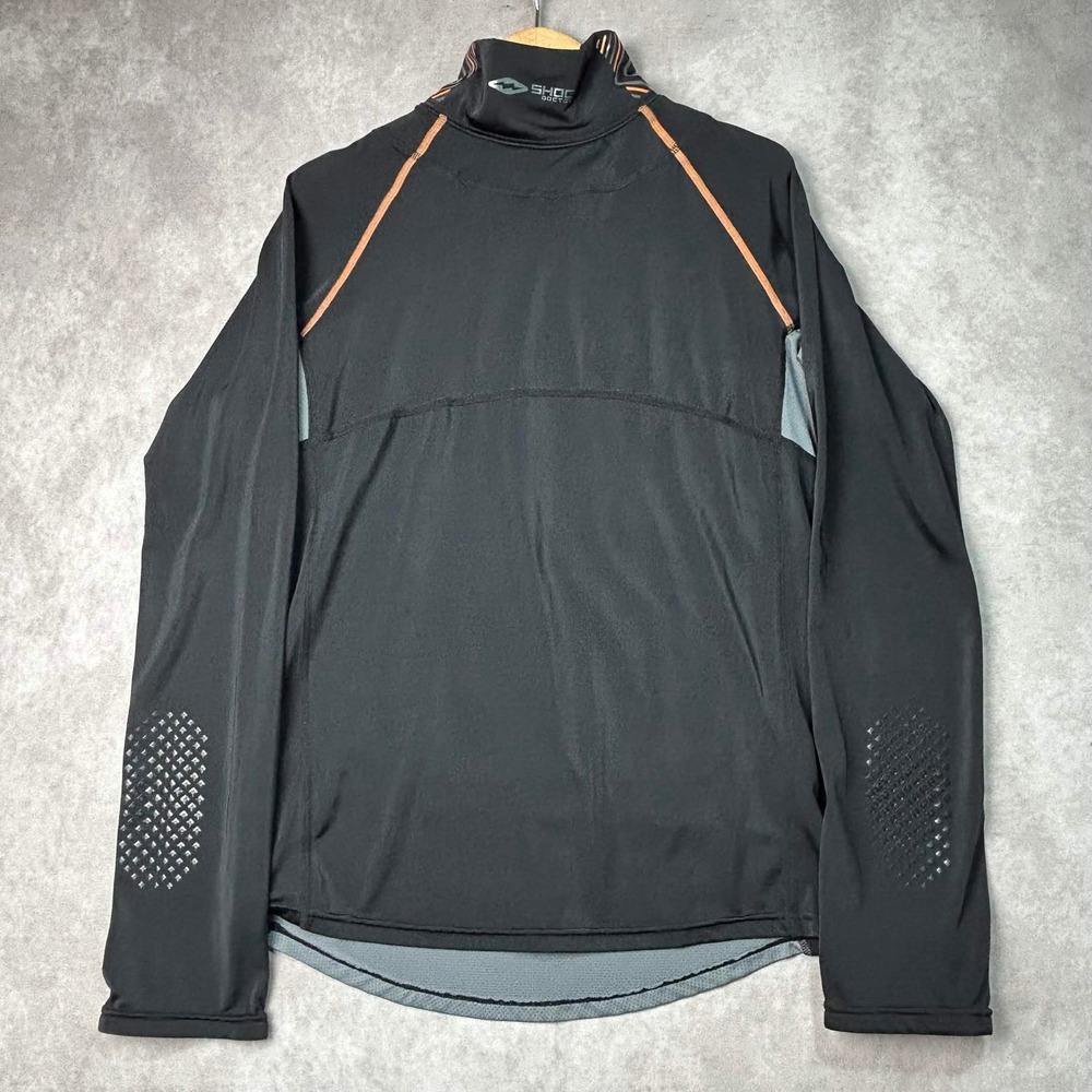 Shock Doctor Mens XL Neckguard Hockey Shirt Black Gray Long Sleeve Compression